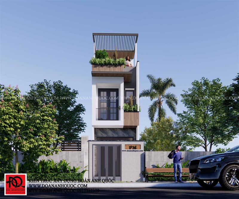 Thiết kế nhà Phan Thiết, Xây nhà trọn gói Phan Thiết, Thi công nhà trọn gói Phan Thiết, Thiết kế Thi công nội thất Phan Thiết Bình Thuận, Công ty Xây dựng Bình Thuận, Thiết kế nhà Bình Thuận, Xây nhà trọn gói Bình Thuận. Thiết kế nhà phố hiện đại 3 tầng Phan Thiết 3x11 - MS 35